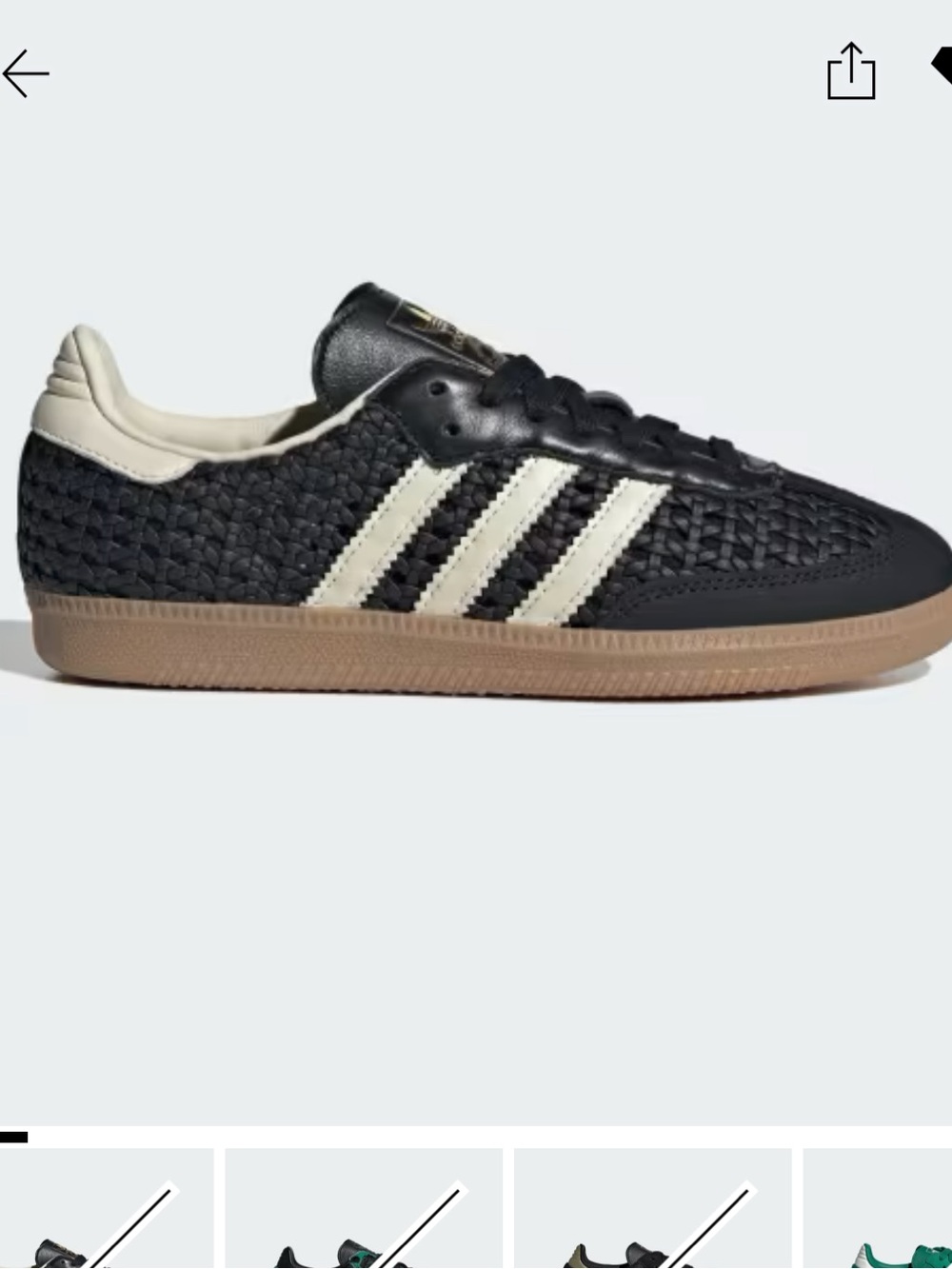 adidas Samba OG Woven Sneakers - Black, Cream, Gum